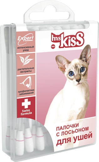 Палочки для ухода за ушами кошек Ms.Kiss 36 шт. 