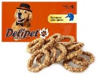 Лакомство для собак DeliPet колечки из утки и риса 0,05 кг.